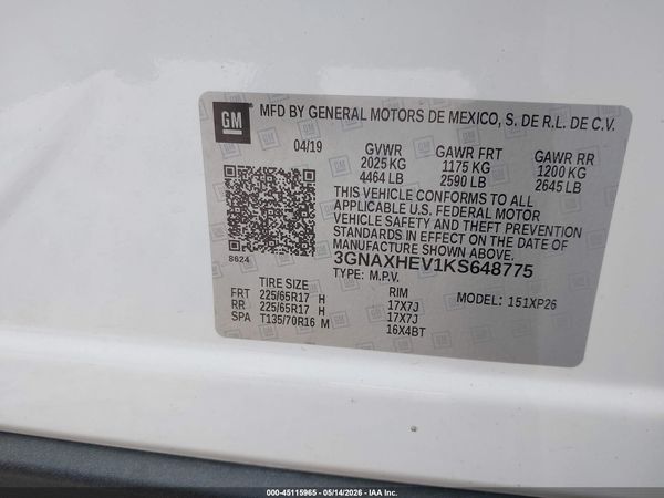 2019 CHEVROLET EQUINOX LS — I9