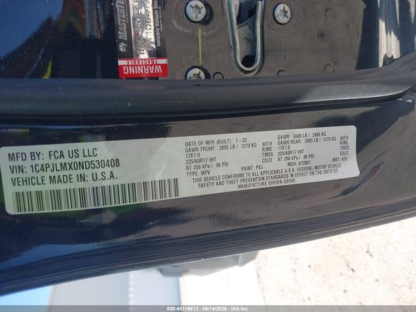 2022 JEEP CHEROKEE LATITUDE LUX FWD