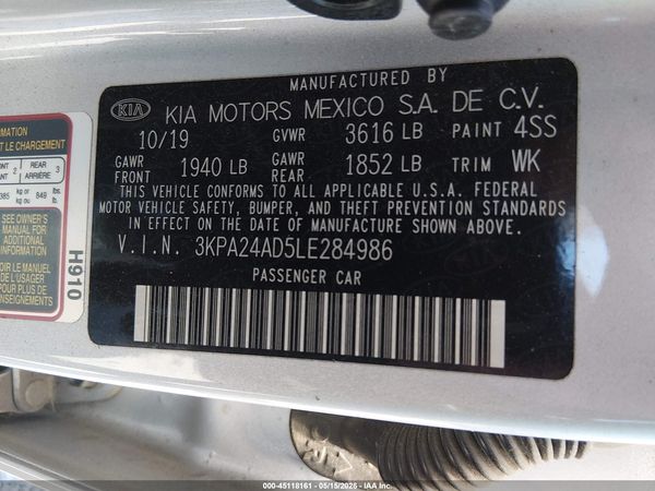 2020 KIA RIO S