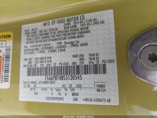 2025 FORD MUSTANG ECOBOOST FASTBACK