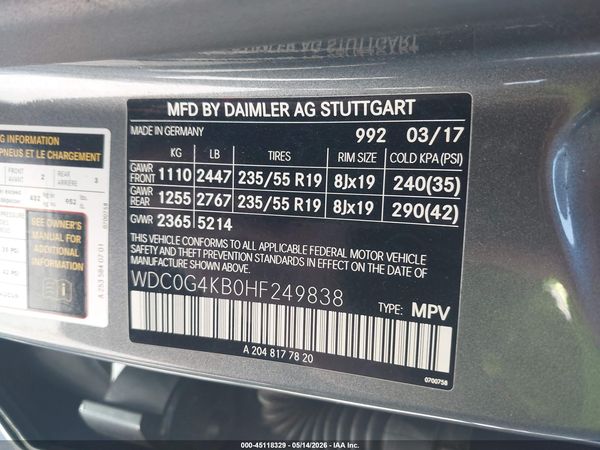 2017 MERCEDES-BENZ GLC 300 4MATIC