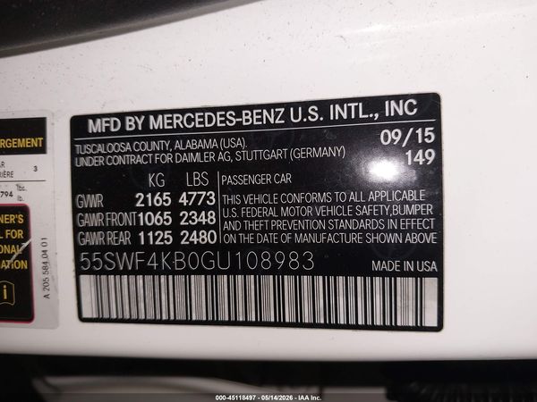 2016 MERCEDES-BENZ C 300 SPORT 4MATIC