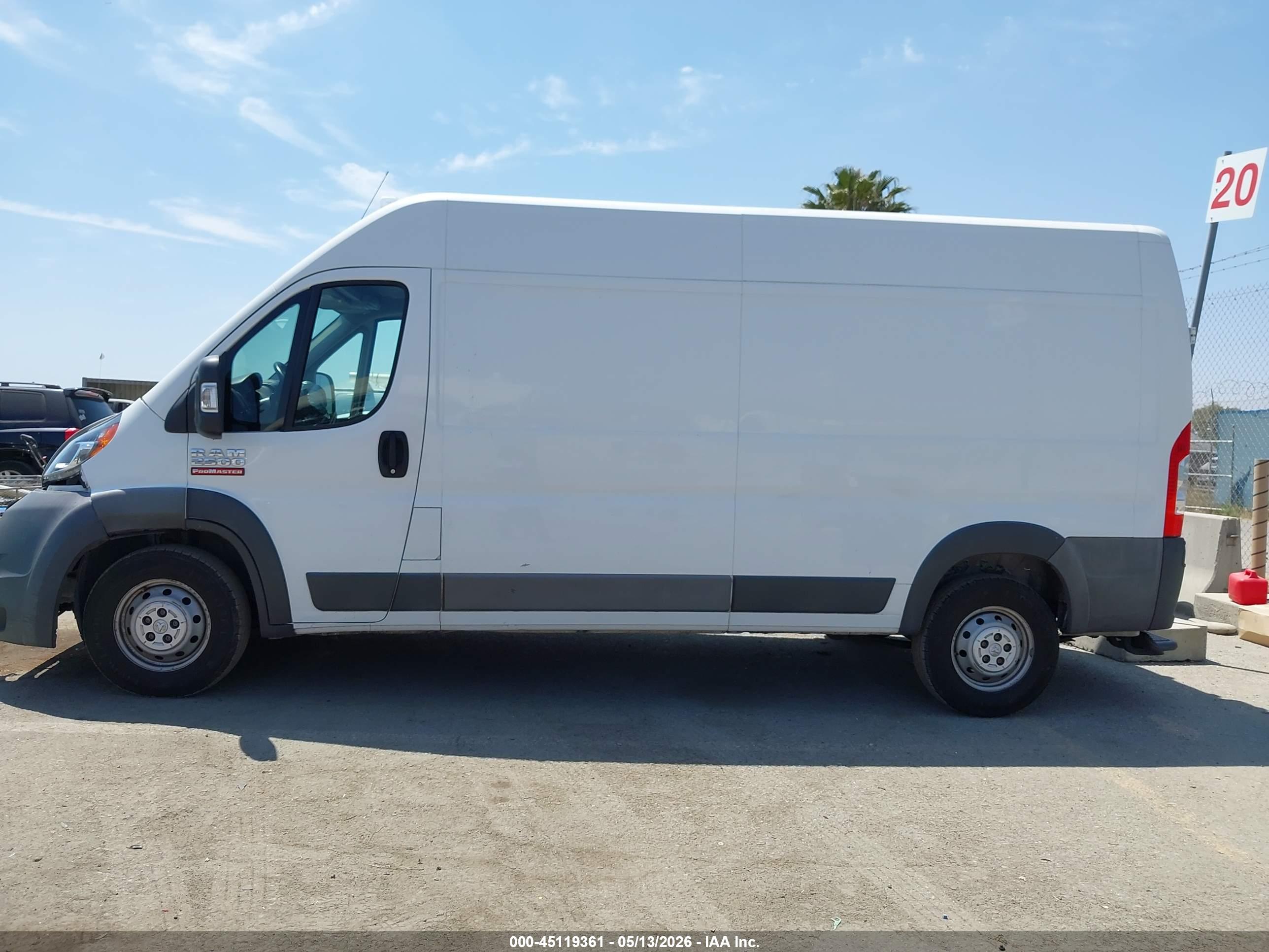 2017 RAM PROMASTER 2500 HIGH ROOF 159 WB