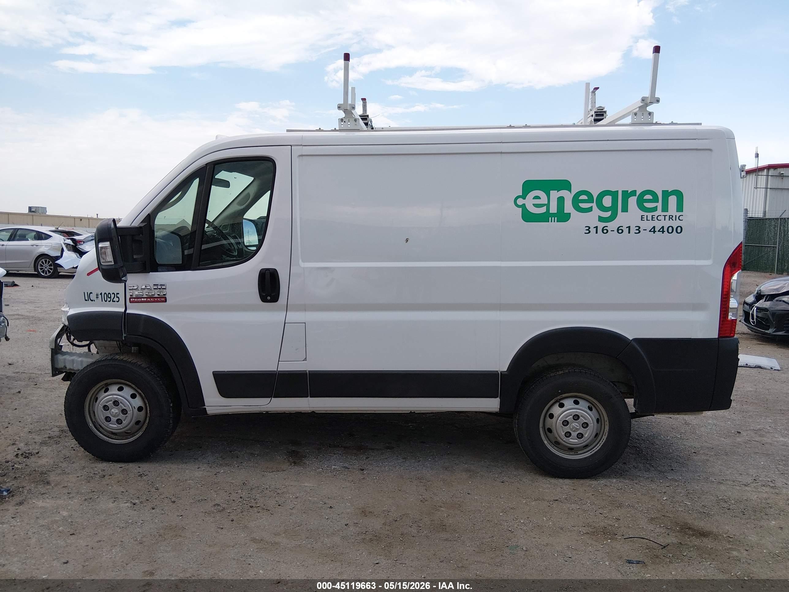 2019 RAM PROMASTER 1500 LOW ROOF 118 WB