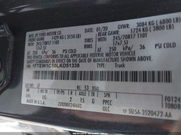 2020 FORD F-150 XLT