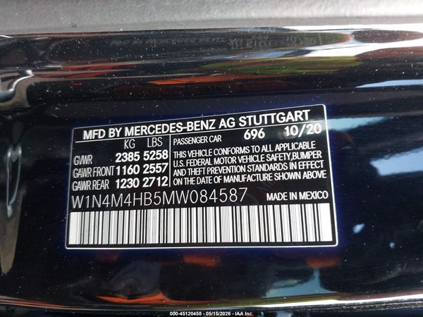 2021 MERCEDES-BENZ GLB 250 4MATIC