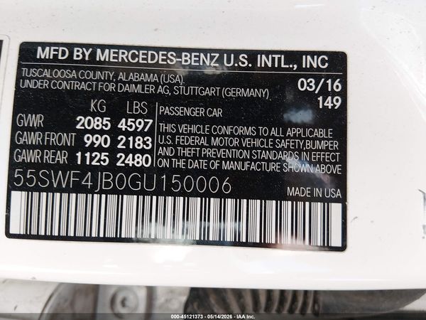 2016 MERCEDES-BENZ C 300 C300