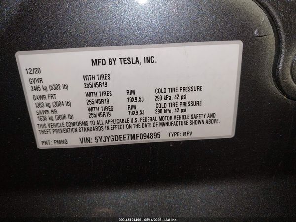 2021 TESLA MODEL Y