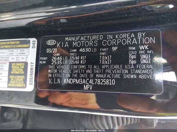 2020 KIA SPORTAGE LX