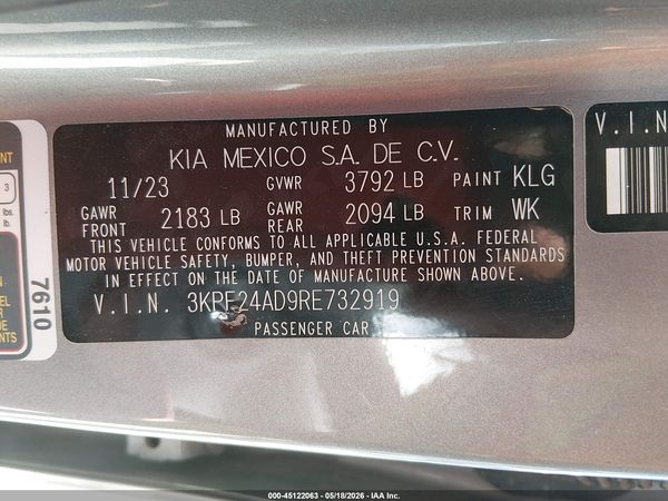 2024 KIA FORTE LXS