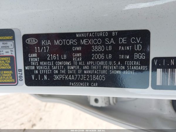 2018 KIA FORTE LX