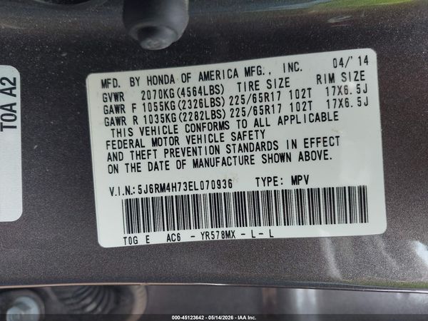 2014 HONDA CR-V EX-L