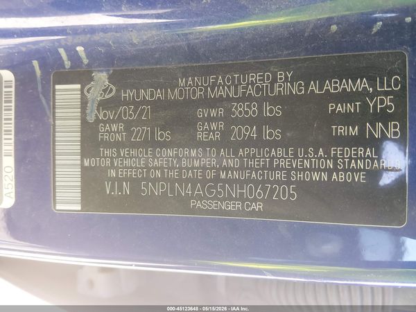 2022 HYUNDAI ELANTRA SEL