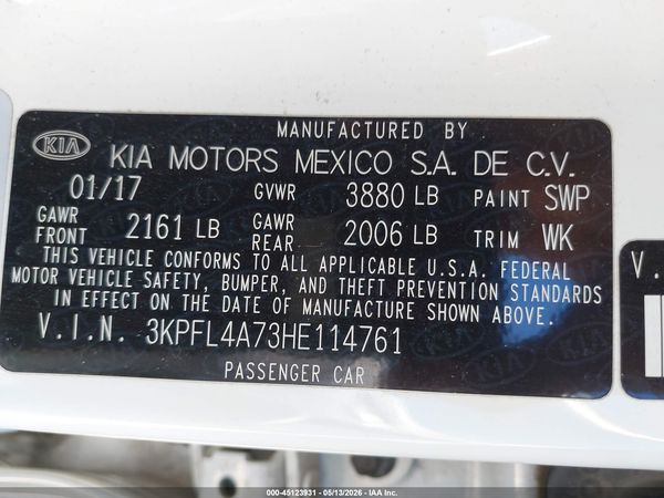 2017 KIA FORTE LX