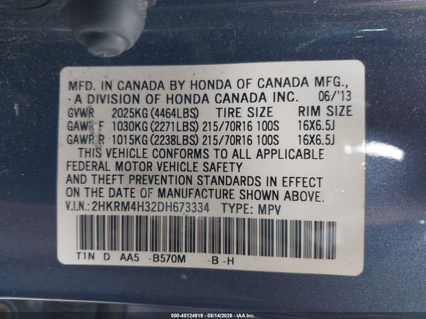 2013 HONDA CR-V LX
