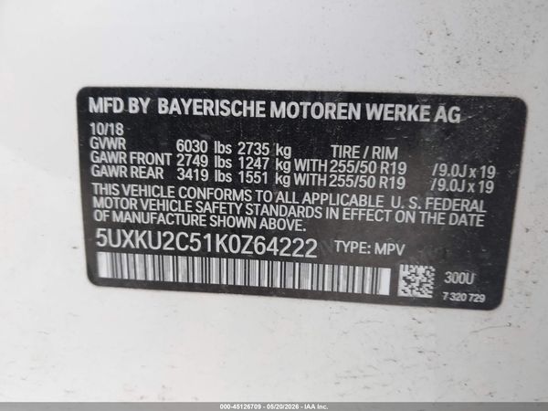 2019 BMW X6 XDRIVE35I