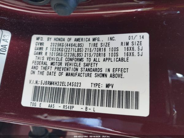 2014 HONDA CR-V LX