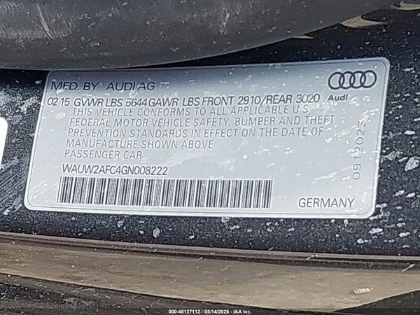 2016 AUDI S7 4.0T