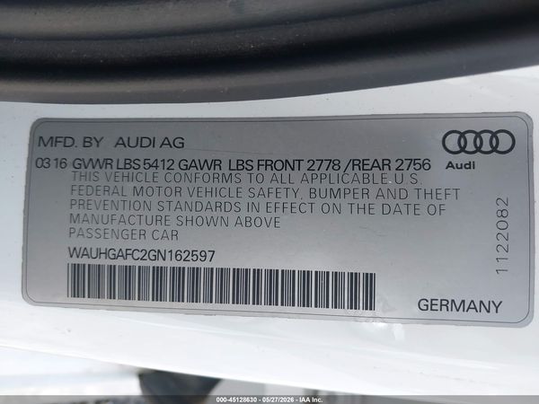 2016 AUDI A6 3.0T PREMIUM PLUS