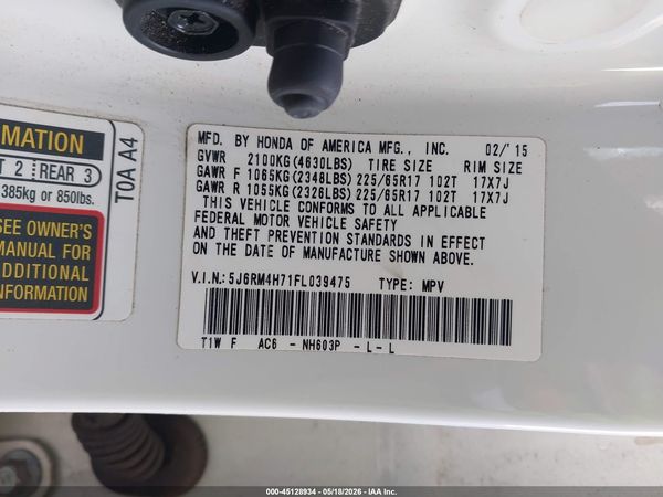 2015 HONDA CR-V EX-L