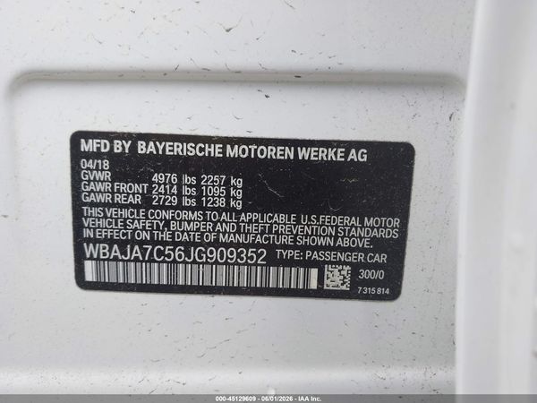 2018 BMW 530I XDRIVE