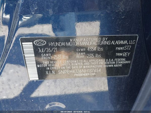 2022 HYUNDAI SONATA LIMITED