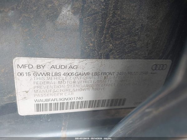 2016 AUDI A4 2.0T PREMIUM