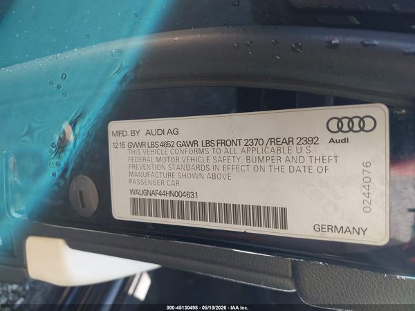 2017 AUDI A4 2.0T PREMIUM
