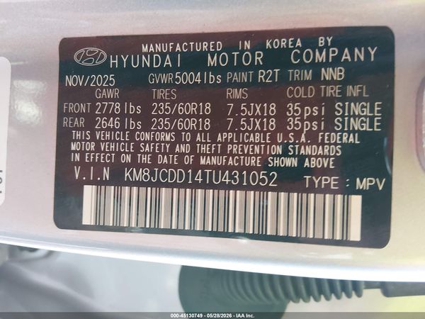 2026 HYUNDAI TUCSON HYBRID SEL CONVENIENCE