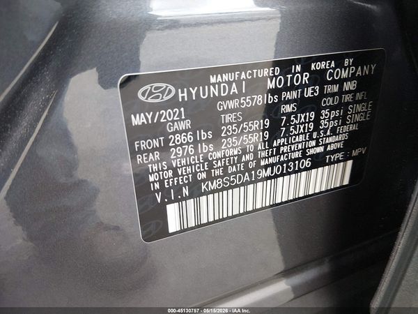 2021 HYUNDAI SANTA FE HYBRID LIMITED