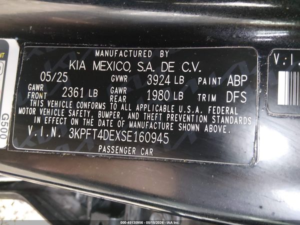 2025 KIA K4 LXS
