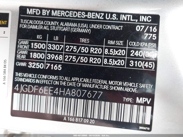 2017 MERCEDES-BENZ GLS 450 4MATIC