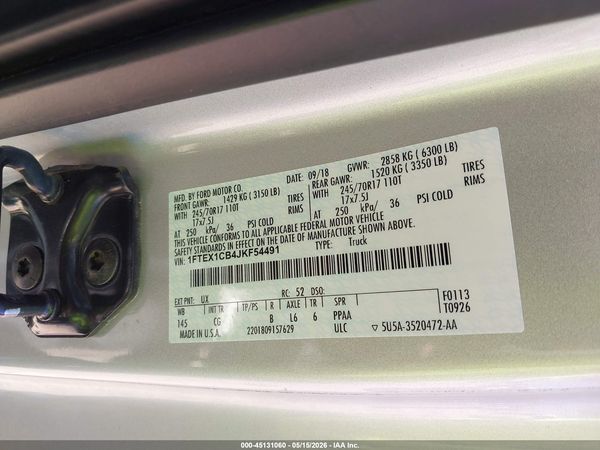 2018 FORD F-150 XL