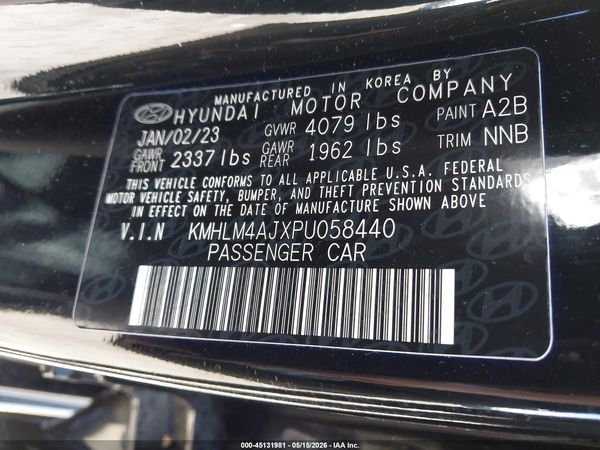 2023 HYUNDAI ELANTRA HYBRID BLUE