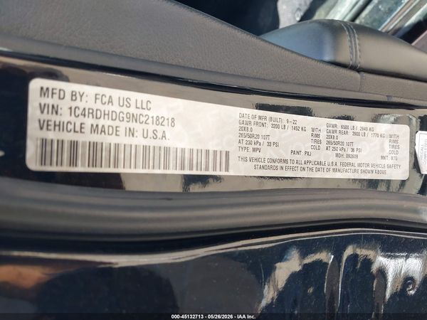2022 DODGE DURANGO GT PLUS RWD