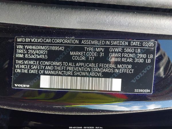 2025 VOLVO XC60 PLUG-IN HYBRID