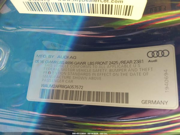 2016 AUDI A5 2.0T PREMIUM