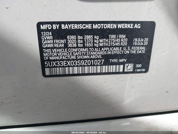 2025 BMW X6 XDRIVE40I
