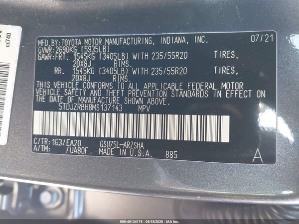 2021 TOYOTA HIGHLANDER XSE