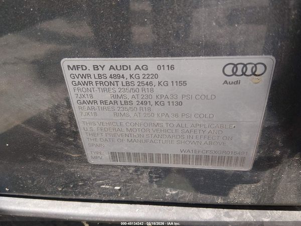 2016 AUDI Q3 2.0T PREMIUM PLUS