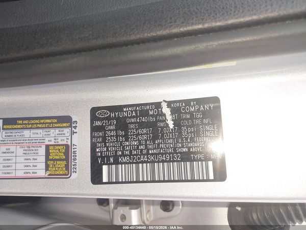 2019 HYUNDAI TUCSON SE