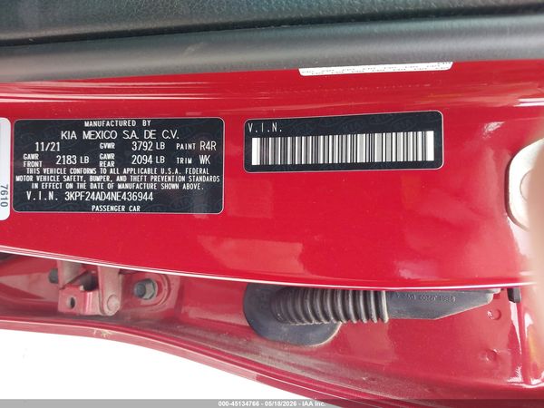2022 KIA FORTE LXS