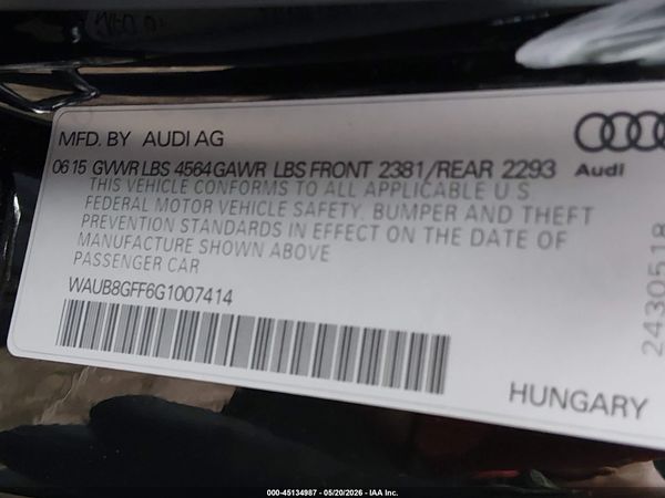 2016 AUDI A3 2.0T PREMIUM