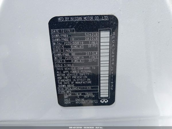 2020 INFINITI QX50