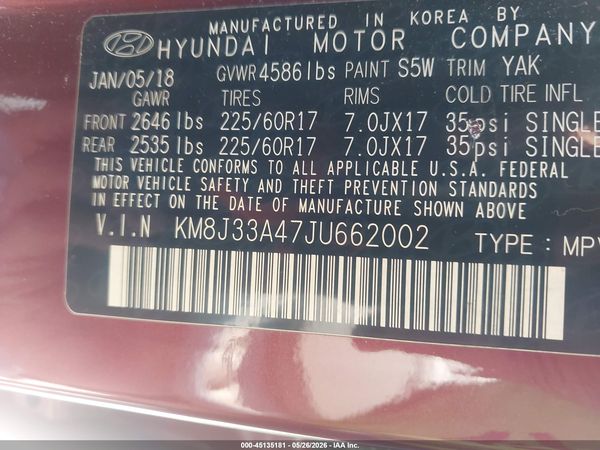 2018 HYUNDAI TUCSON SEL