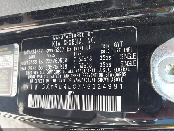 2022 KIA SORENTO S