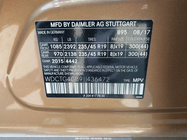2018 MERCEDES-BENZ GLA 250 4MATIC