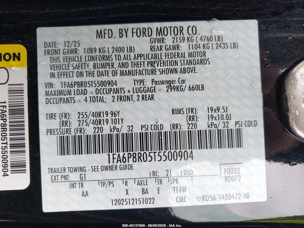 2026 FORD MUSTANG DARK HORSE FASTBACK