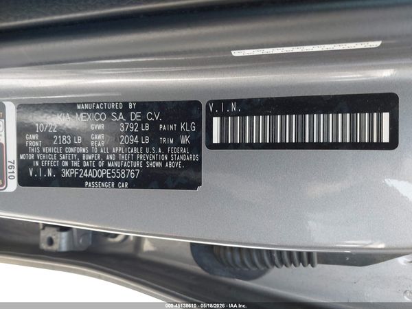2023 KIA FORTE LXS