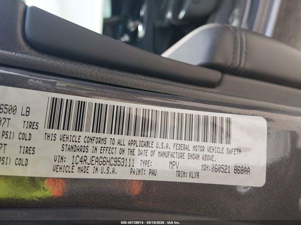 2017 JEEP GRAND CHEROKEE ALTITUDE 4X2